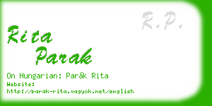 rita parak business card