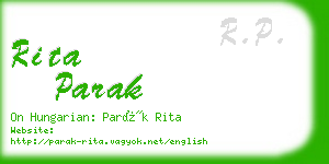 rita parak business card